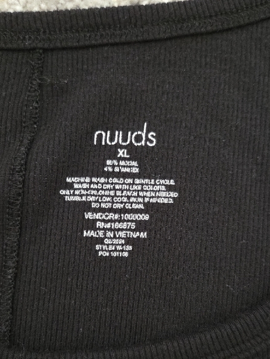 nuuds Slinky Rib Black Tank - Picture 2 of 3